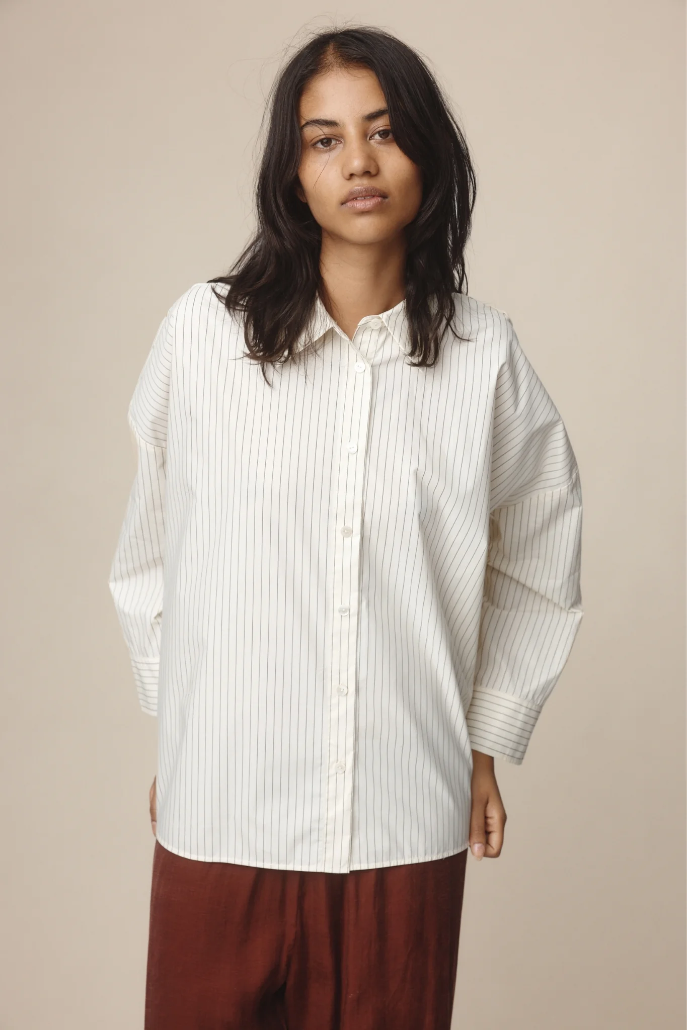 EDIE SHIRT - IVORY / BLACK STRIPE - Image 5