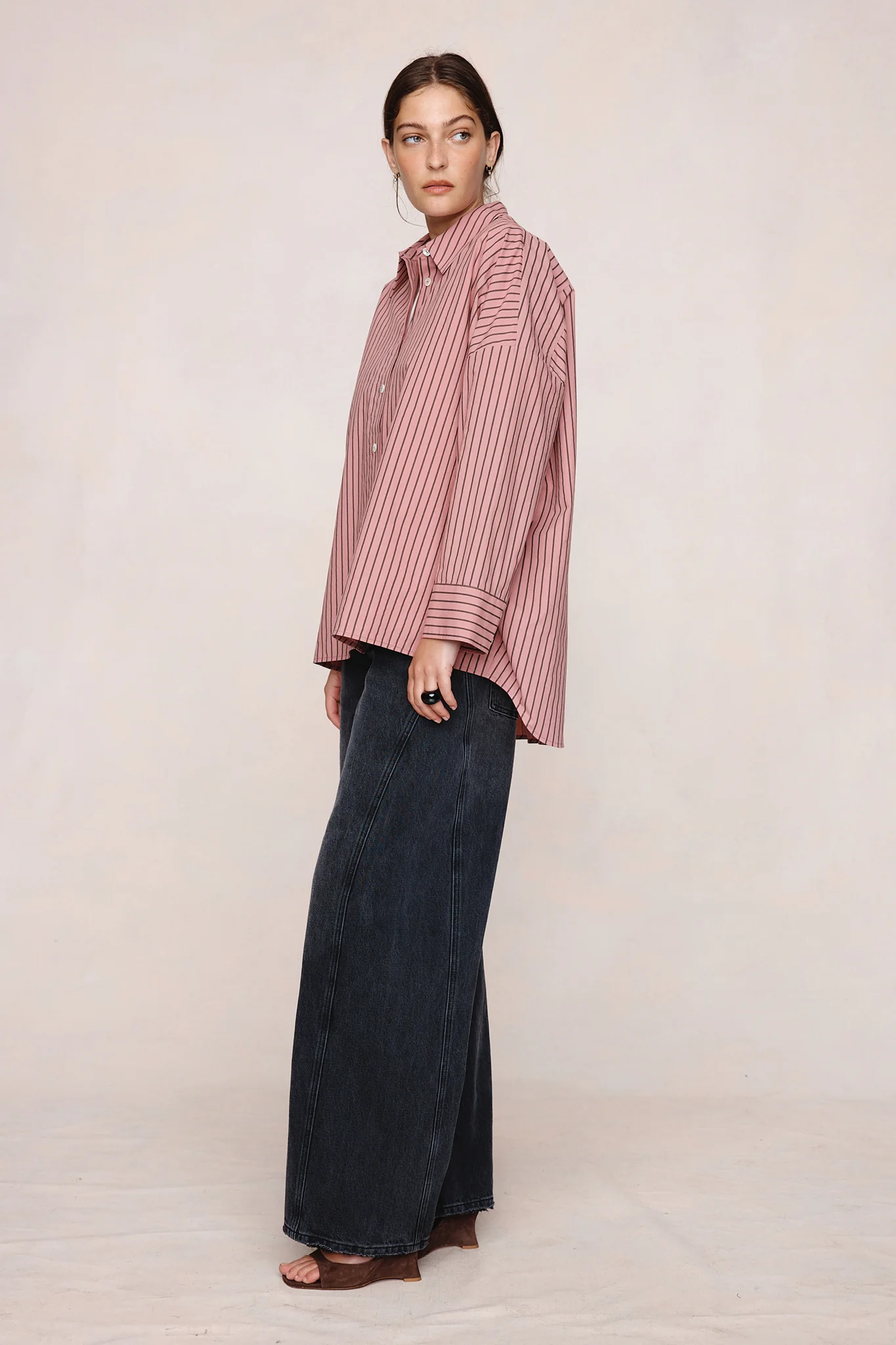 EDIE SHIRT - ROSEWOOD STRIPE - Image 3