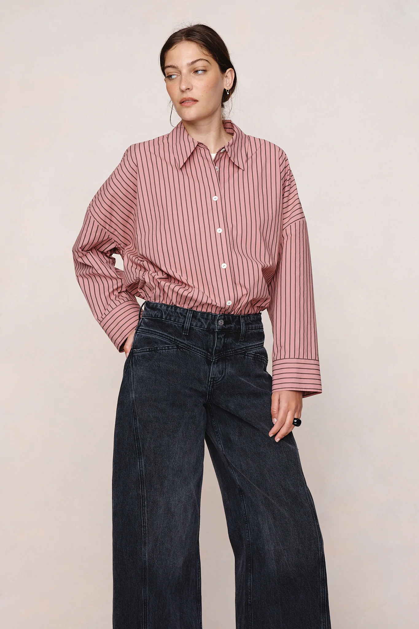 EDIE SHIRT - ROSEWOOD STRIPE - Image 4
