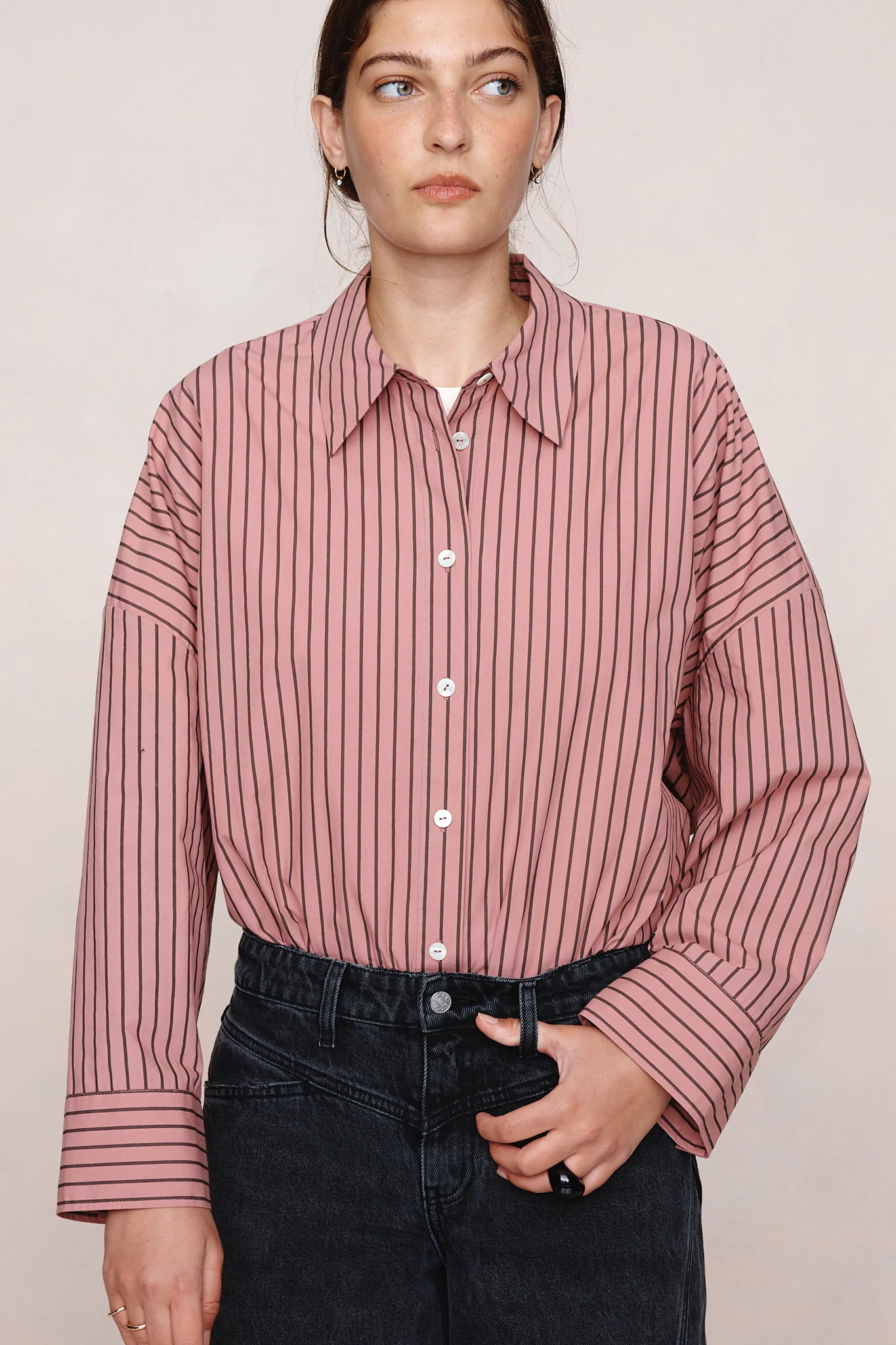 EDIE SHIRT - ROSEWOOD STRIPE - Image 6