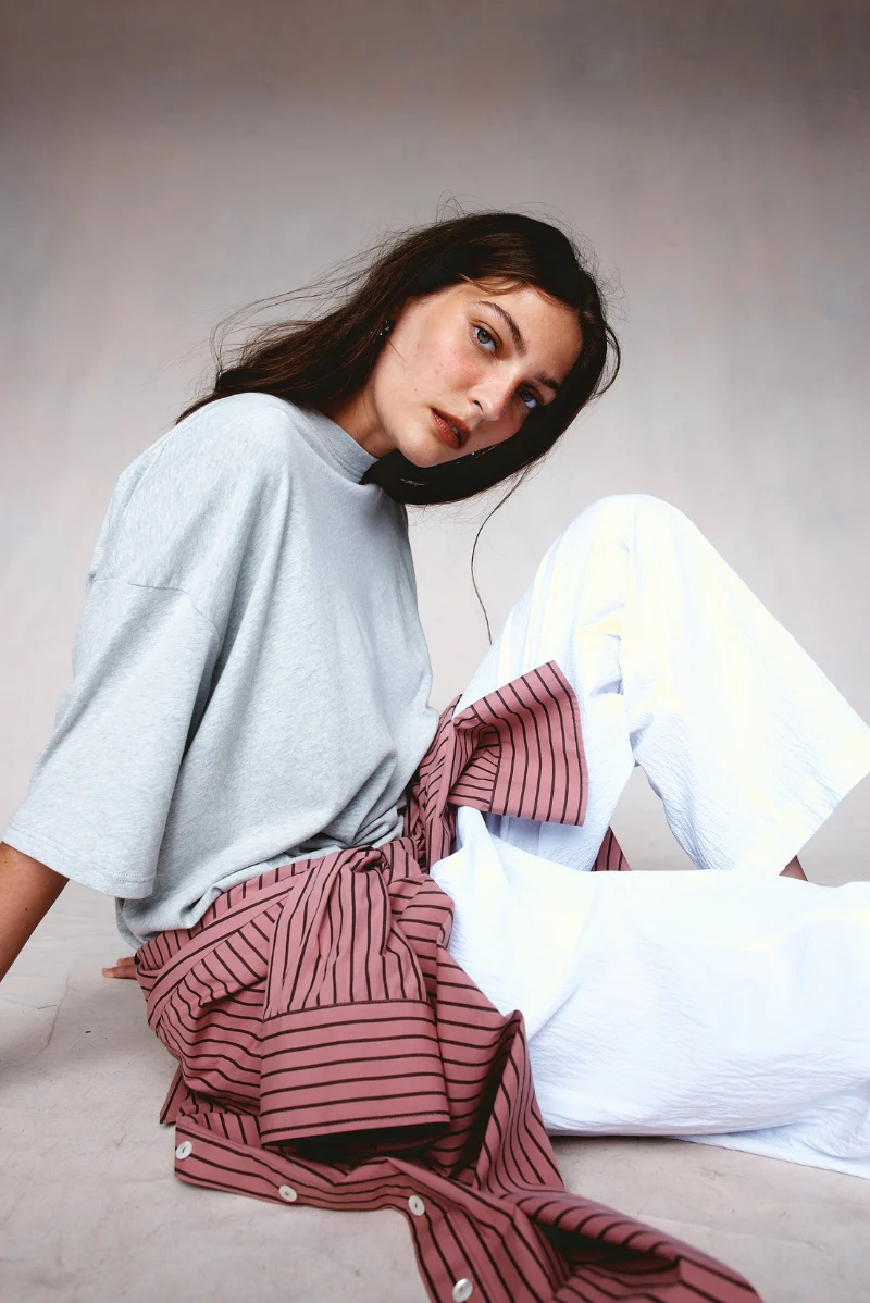 EDIE SHIRT - ROSEWOOD STRIPE - Image 7