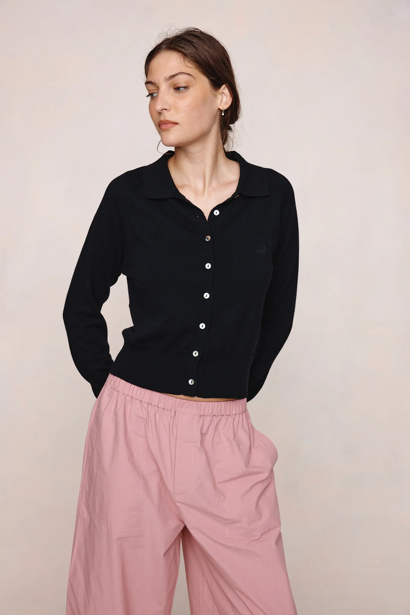 FOUNDATIONS CARDIGAN - BLACK - Image 3