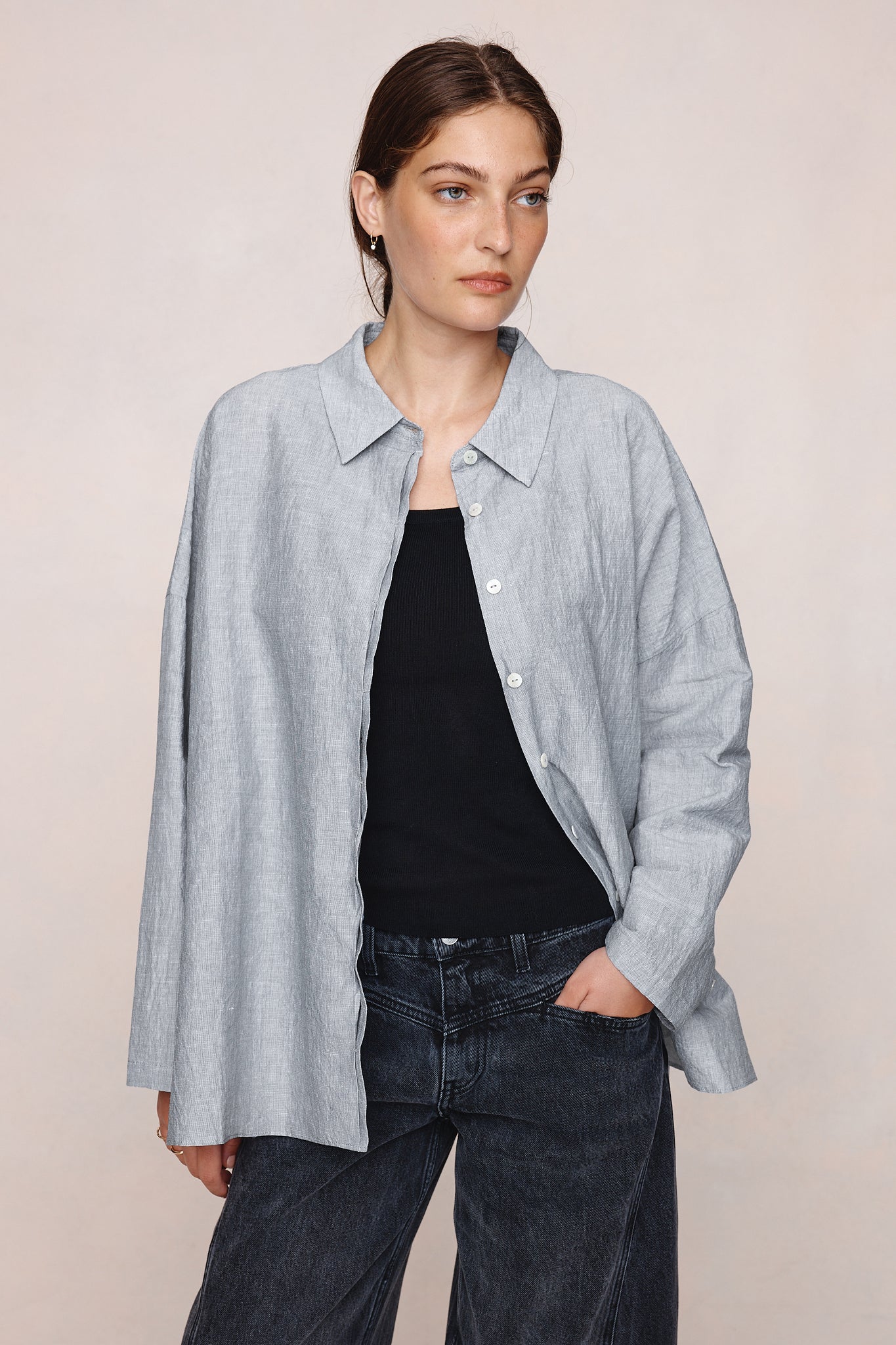 FREDDY SHIRT - CHARCOAL STRIPE - Image 5