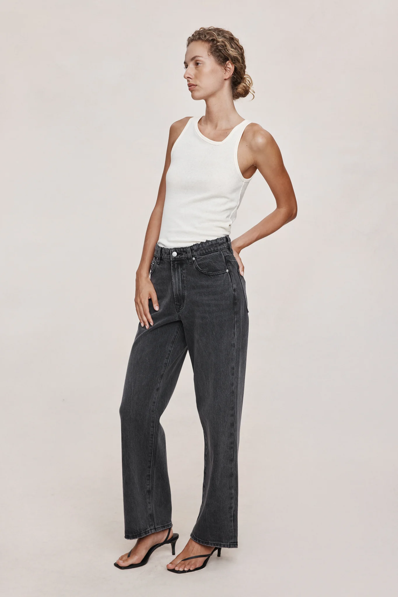 WIDE LEG JEAN - FADED BLACK - Image 4