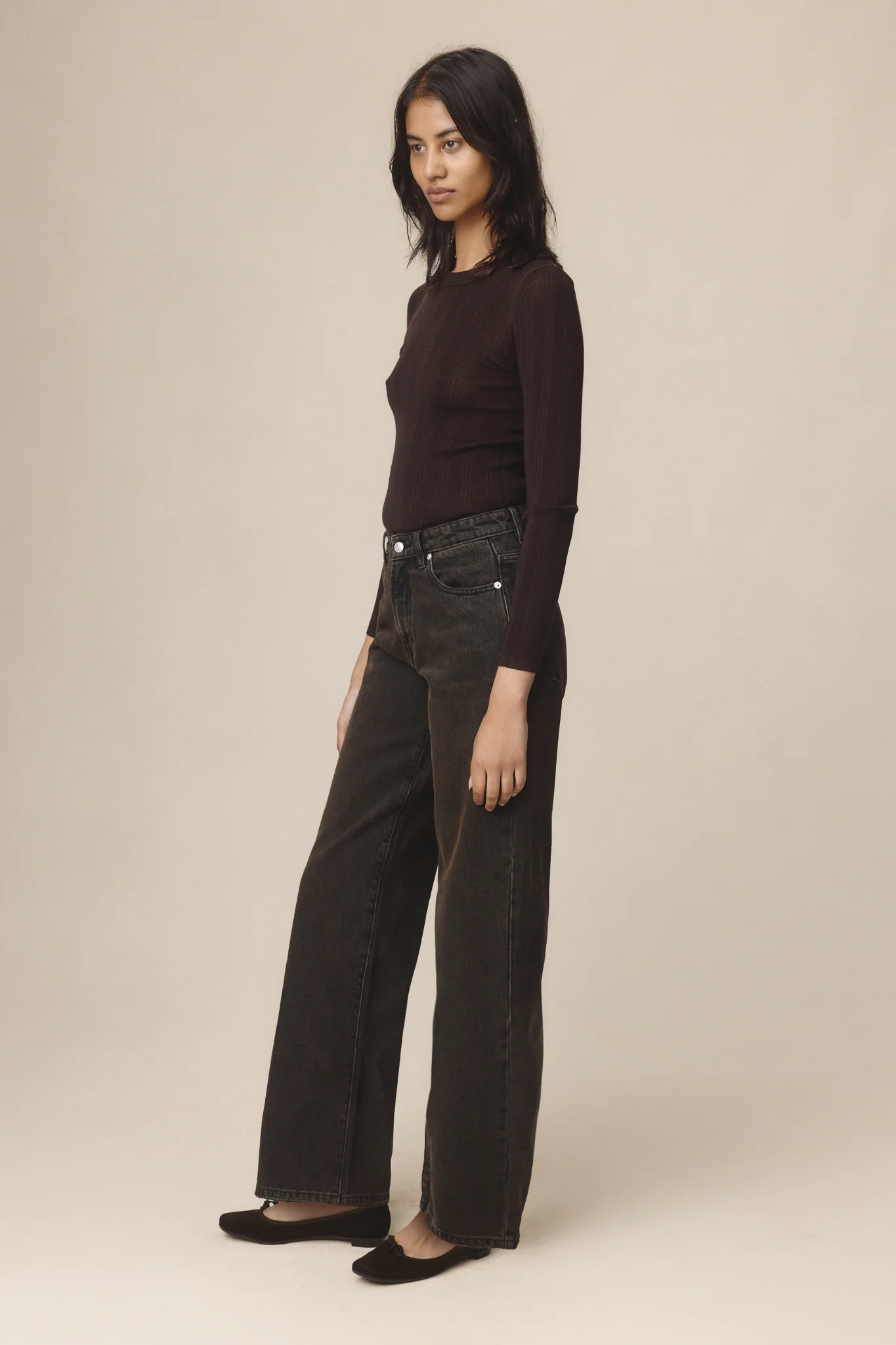 WIDE LEG JEAN - TOBACCO - Image 3