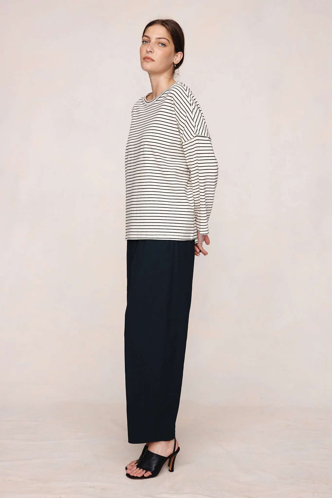 YELENA TEE - IVORY / BLACK STRIPE - Image 3