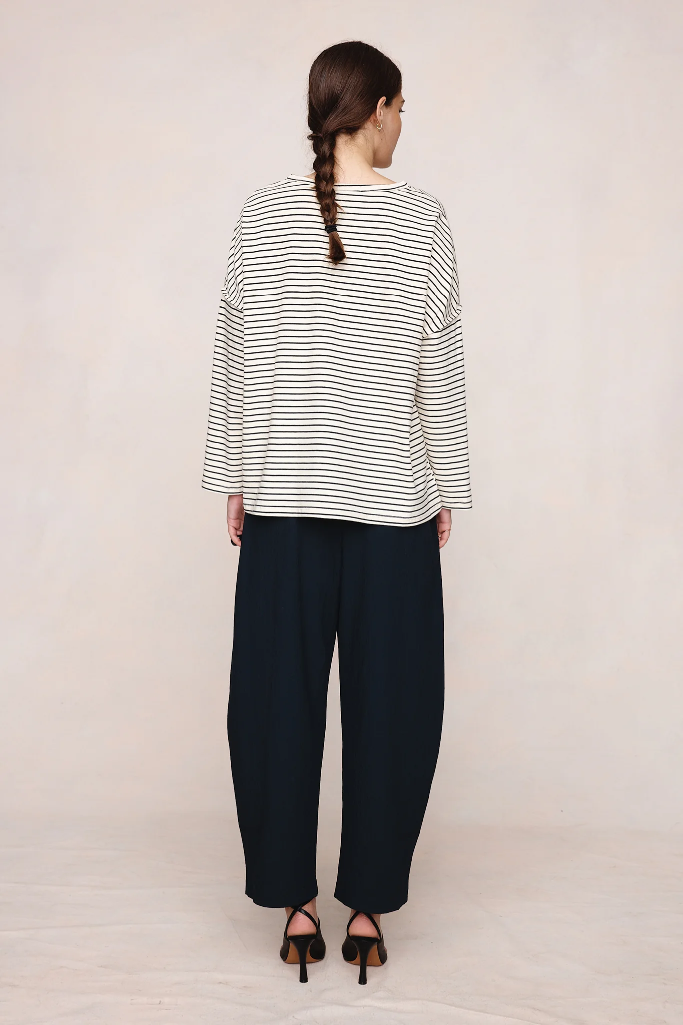 YELENA TEE - IVORY / BLACK STRIPE - Image 4