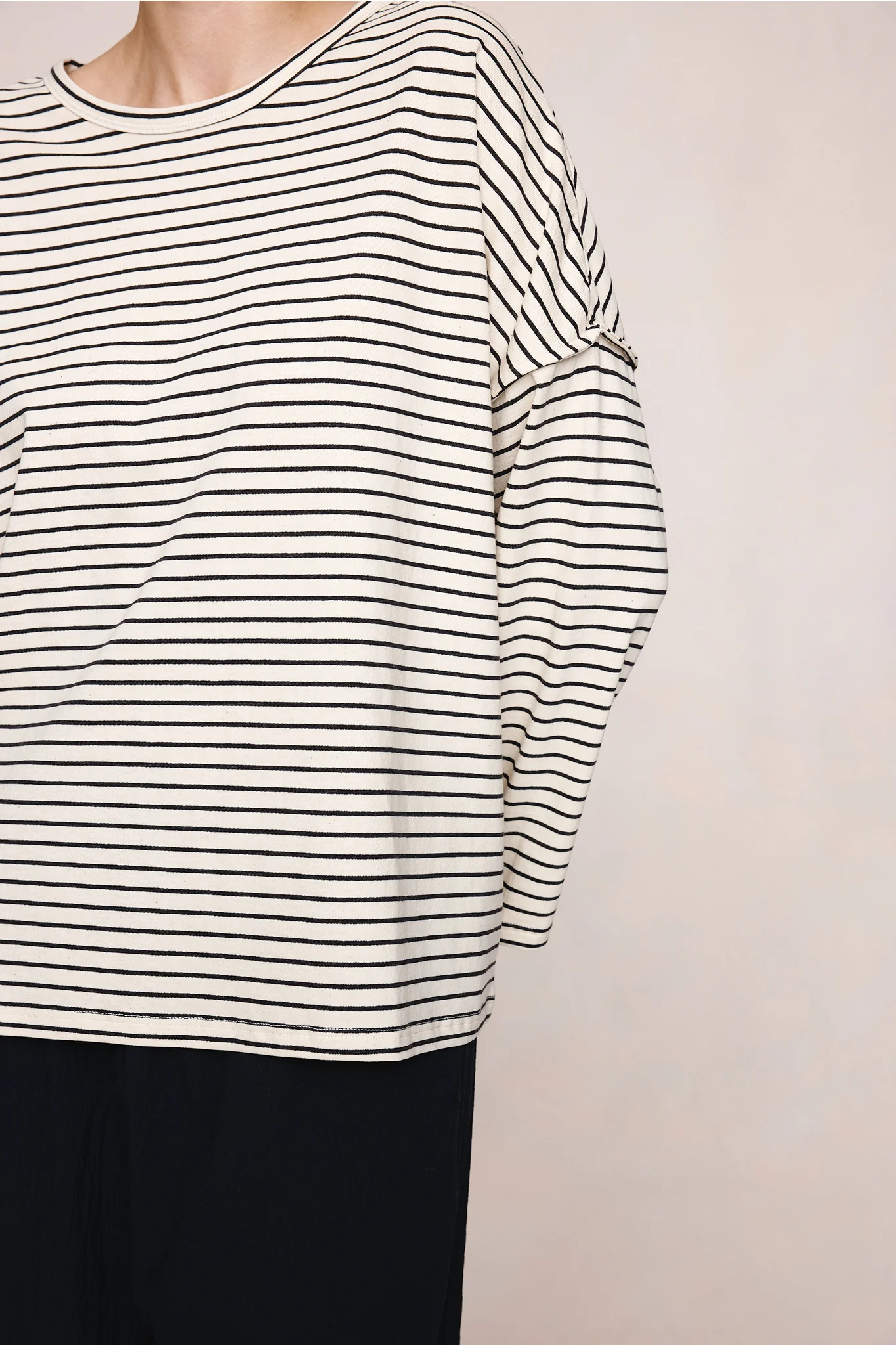 YELENA TEE - IVORY / BLACK STRIPE - Image 5